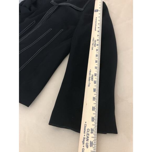 Kasper Blazer Womens 14 Black Open Career Office Clueless Preppy Long Sleeve - Picture 9 of 9